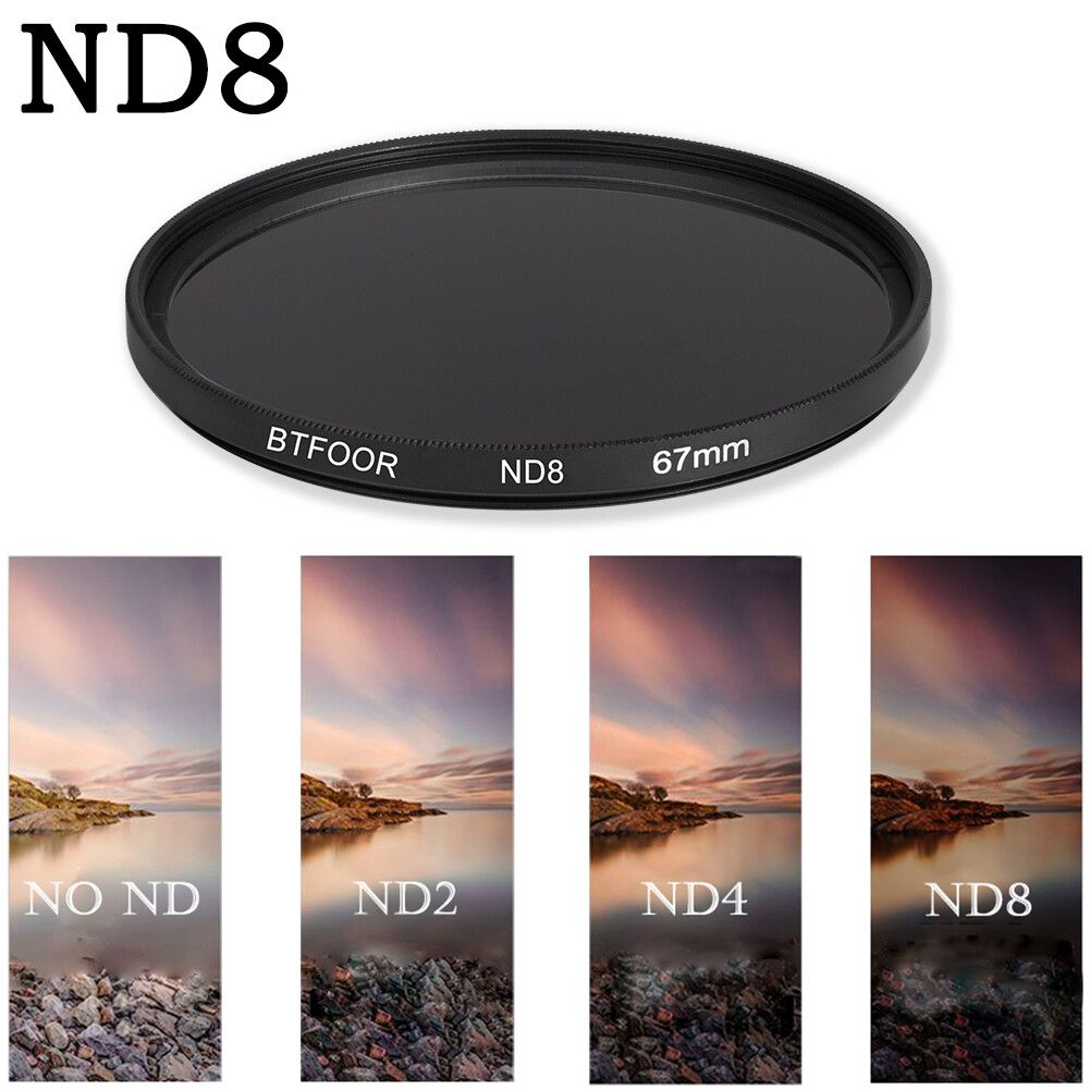 BTFOOR-Filtre UV Nd nickel é pour objectif d'appareil photo,étoile Grimp,49mm,52mm,55mm,58mm,67mm,72mm,77mm,82mm,objectif IL,M50,T6,600D,Nikon,D3500,D5600,Sony,A6000 - Type ND8 Filter-82mm