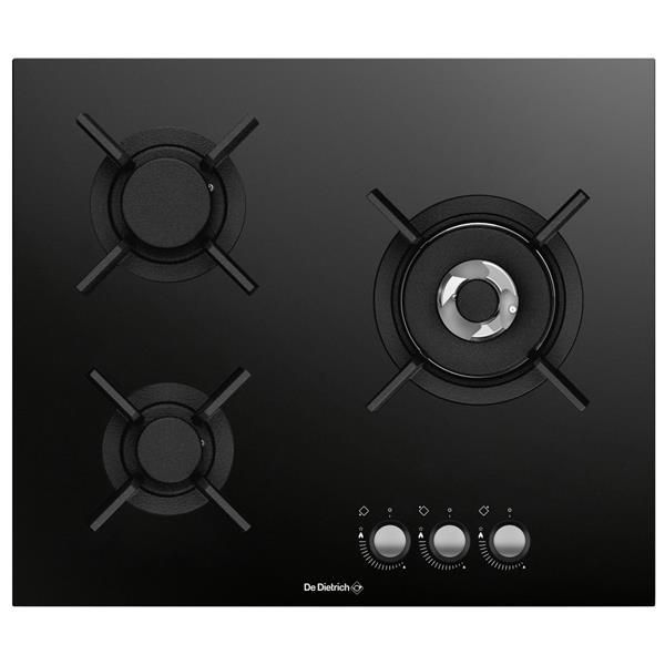 DE DIETRICH Table de cuisson 3 foyers gaz verre trempé DPG3501B - vue 3
