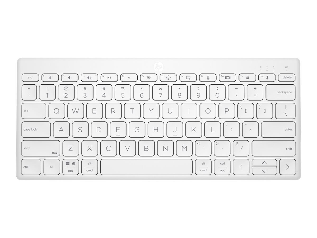 HP 350 Compact Multi-Device - Clavier - sans fil - Bluetooth 5.2 - Français - blanc - emballage recyclable