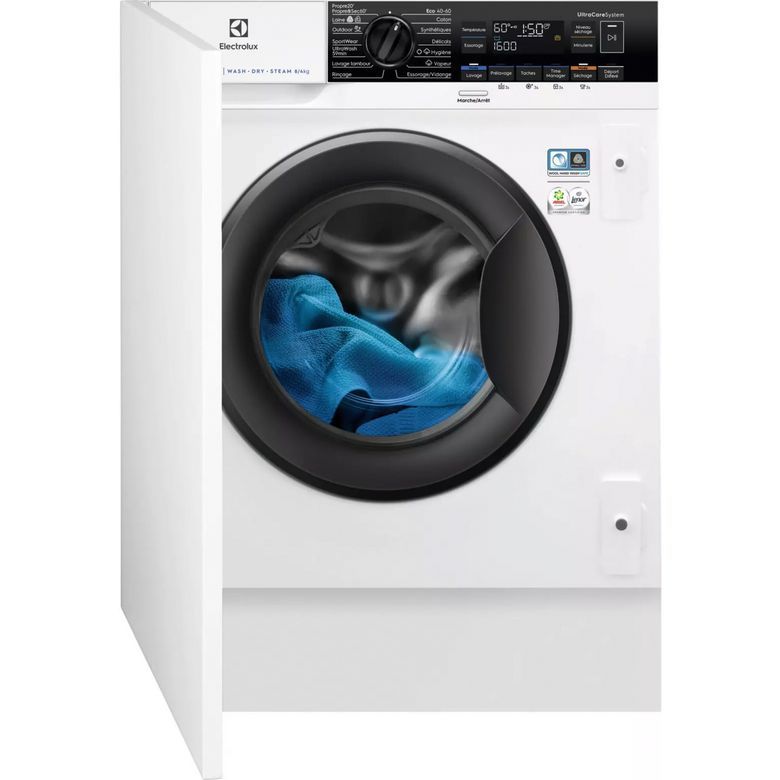 ELECTROLUX Lave linge tout intégrable capacité 84 kg essorage 1600 trmn EW8W1684BI - vue 2