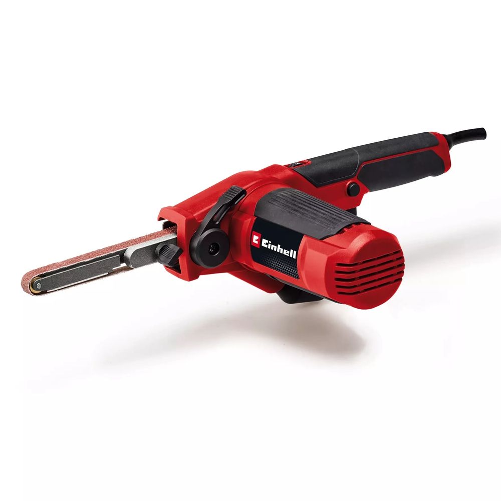 Einhell à bande TC BF 500 E vitesse jusqu’à 1 700 /min fonction de marche continue système d’aspiration des poussières intégré variateur électronique avec jeu de 6 bandes abrasives