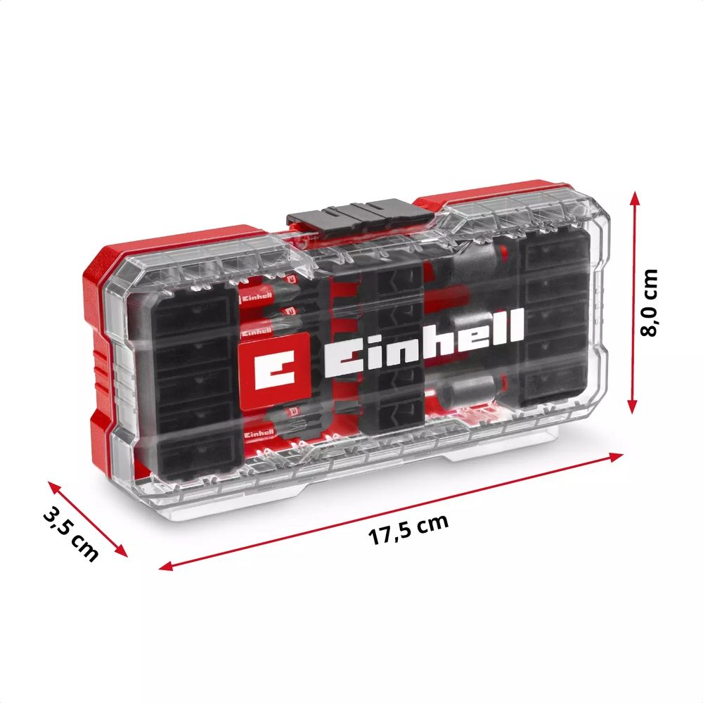 Einhell Set CASE Coffret de 28 embouts résistants aux chocs embouts de 25 mm embouts de 50 mm porte embouts de 60 mm