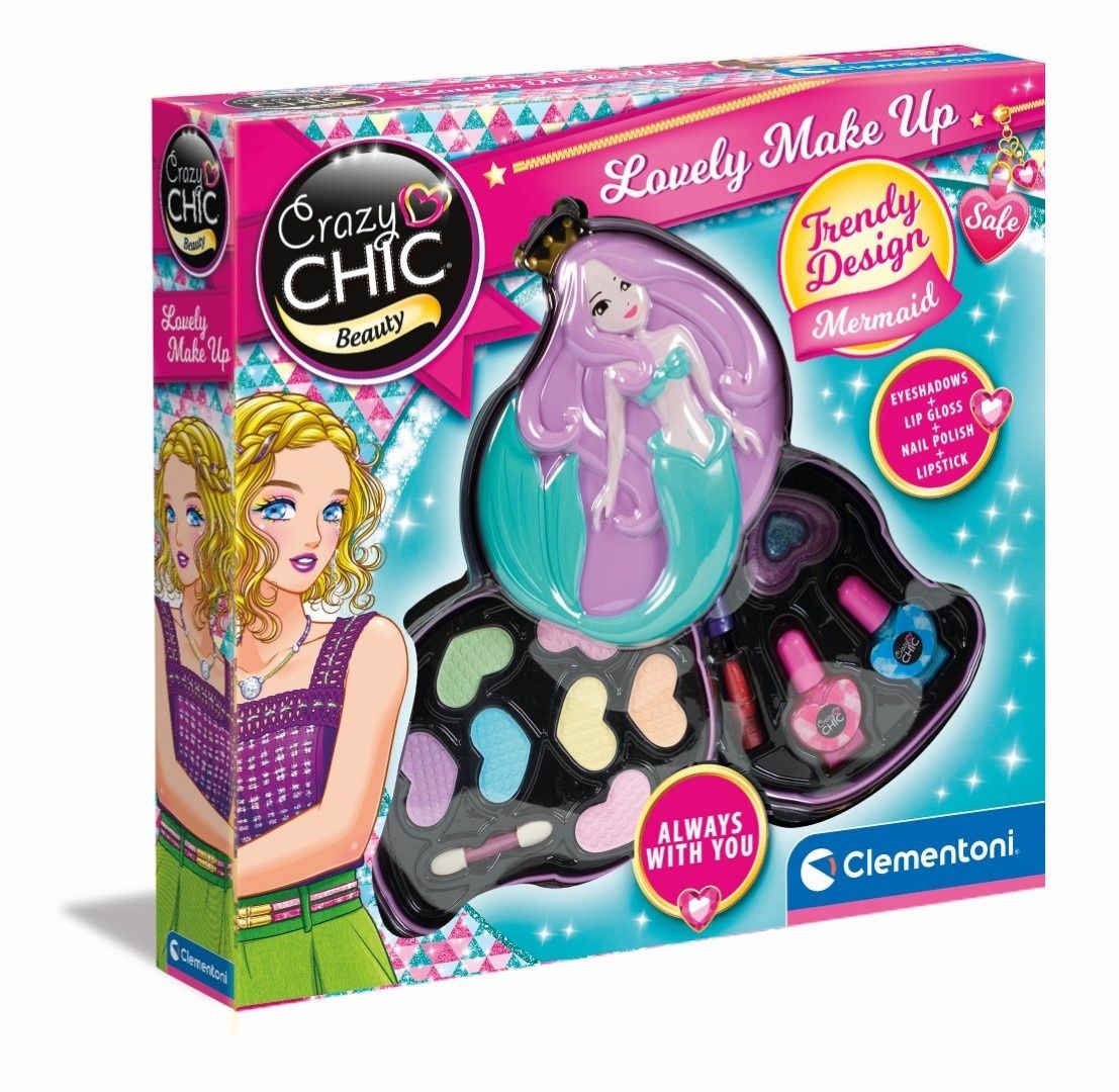 Clementoni Crazy Chic Palette de maquillage Sirène 2 palettes de fards à paupières