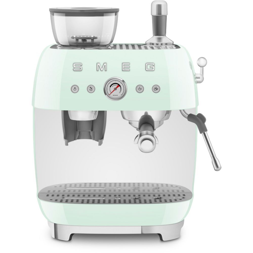 Machine à café Expresso avec broyeur intégré vert pastel Smeg EGF03PGEU