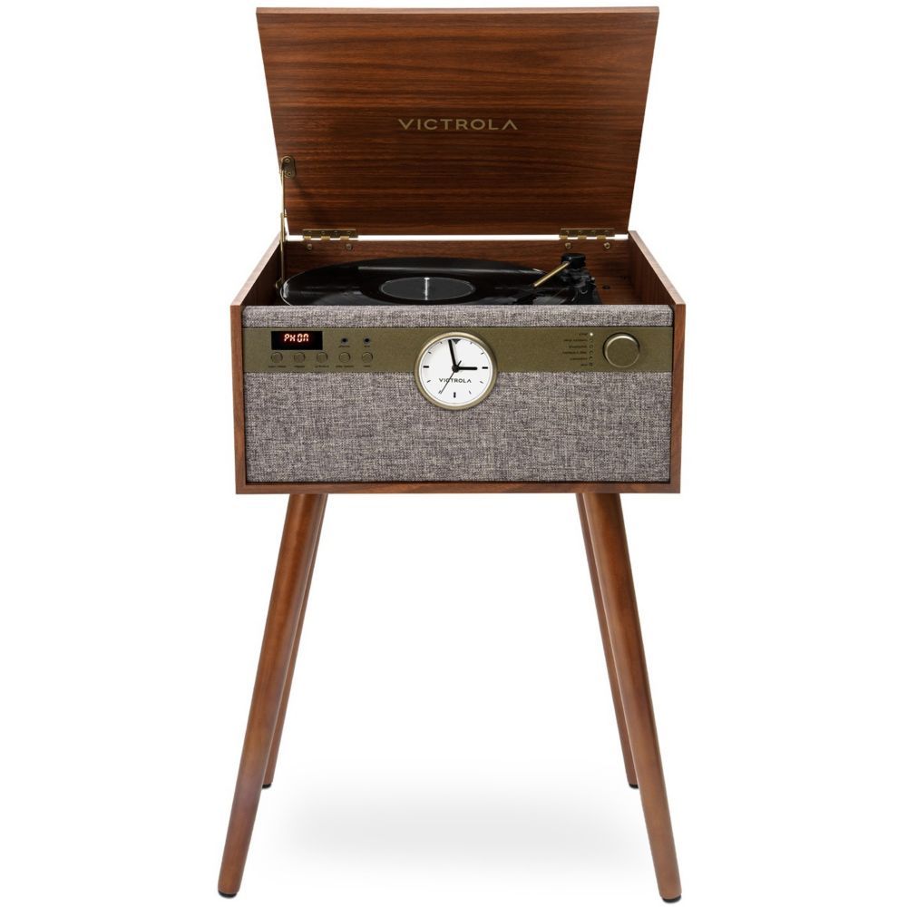 vinyle VICTROLA MUSIC CENTER 5EN1 CENTURY HORLOGE + PIED NOYER - vue 2