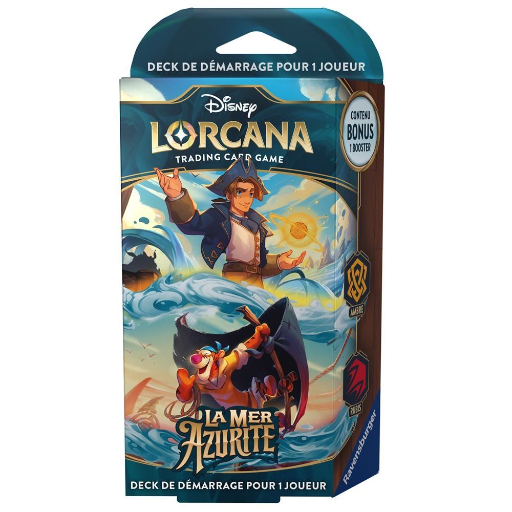 Carte À Collectionner Lorcana Ravensburger Disney S6 Deck Préconstruit La Mer Azurite Ambre Rubis