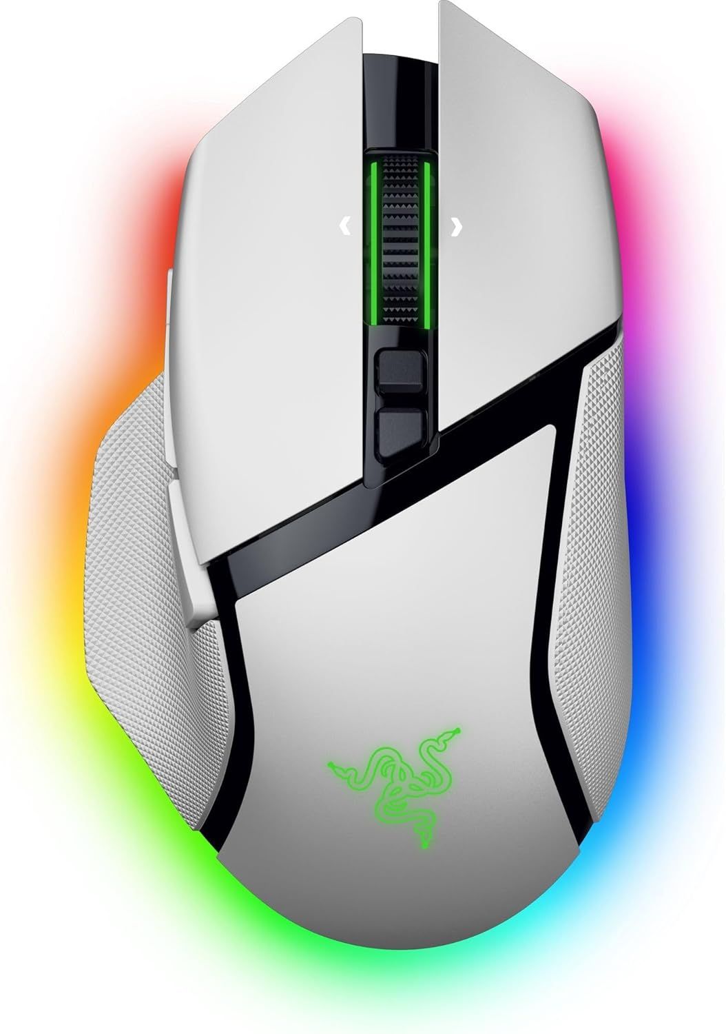 Razer Basilisk V3 pro 35K - Souris - ergonomique - pour droitiers - optique - 11 boutons - sans fil, filaire - Bluetooth, USB-C, 2.4 GHz - récepteur sans fil USB - blanc