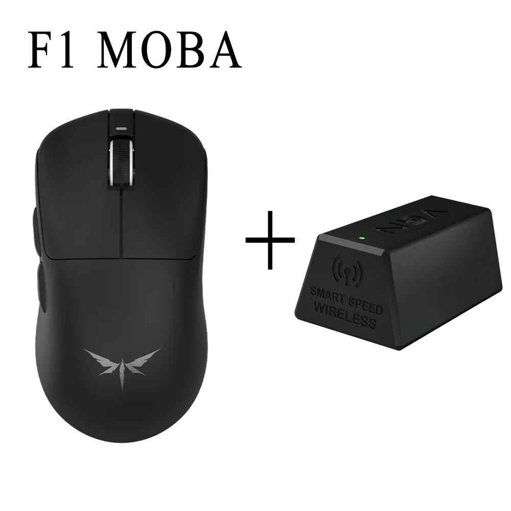 VGN-Souris de jeu sans fil Dragonfly F1 ature a Pro Max,récepteur 4K,mode touristes,2.4g,filaire,F1 Pro Max,PC,cadeau - Type F1 Moba 4K Black