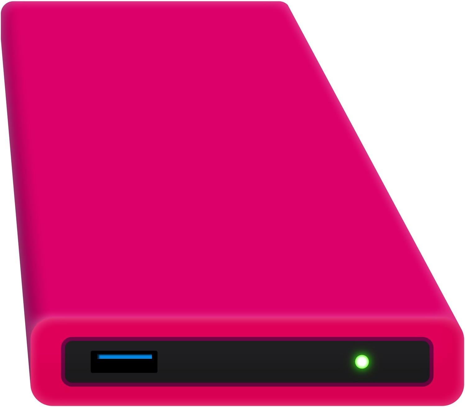 HipDisk Disque Dur Externe 2,5 Pouces USB 3.0 en Aluminium avec Coque de Protection en Silicone pour Disque Dur SATA et SSD Antichoc imperméable Disque Dur 2 to Rose