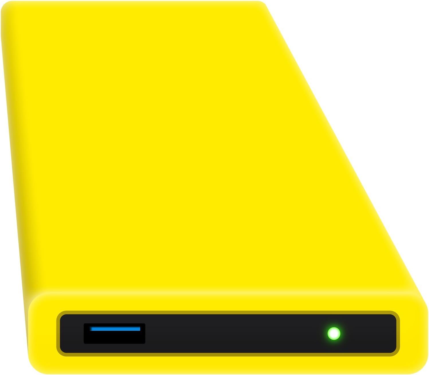 HipDisk Disque Dur Externe 2,5 Pouces USB 3.0 en Aluminium avec Coque de Protection en Silicone pour Disque Dur SATA et SSD Antichoc imperméable Ohne Festplatte Jaune