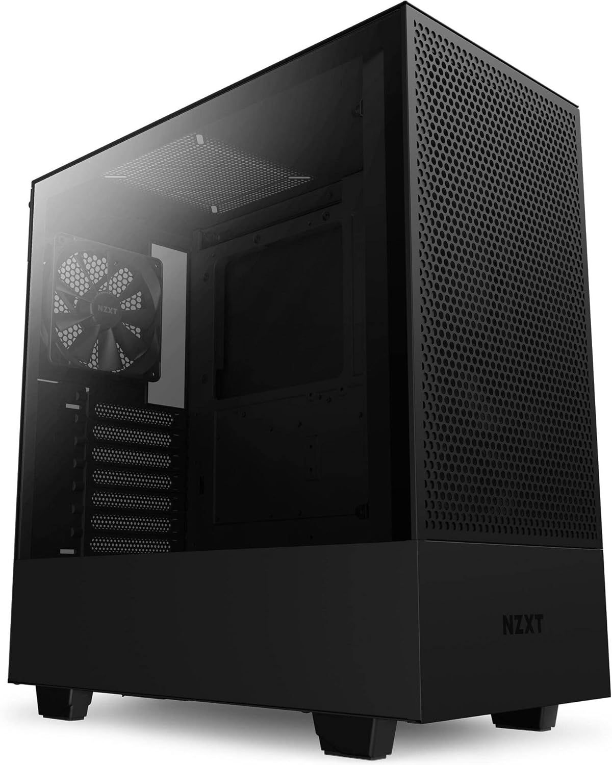 H5 Flow Noir - CC-H51FB-01 - Boîtier PC Gaming Moyen-Tour ATX Compact - Panneau avant perforé pour une circulation d'air maximale - Panneau latéral en verre trempé