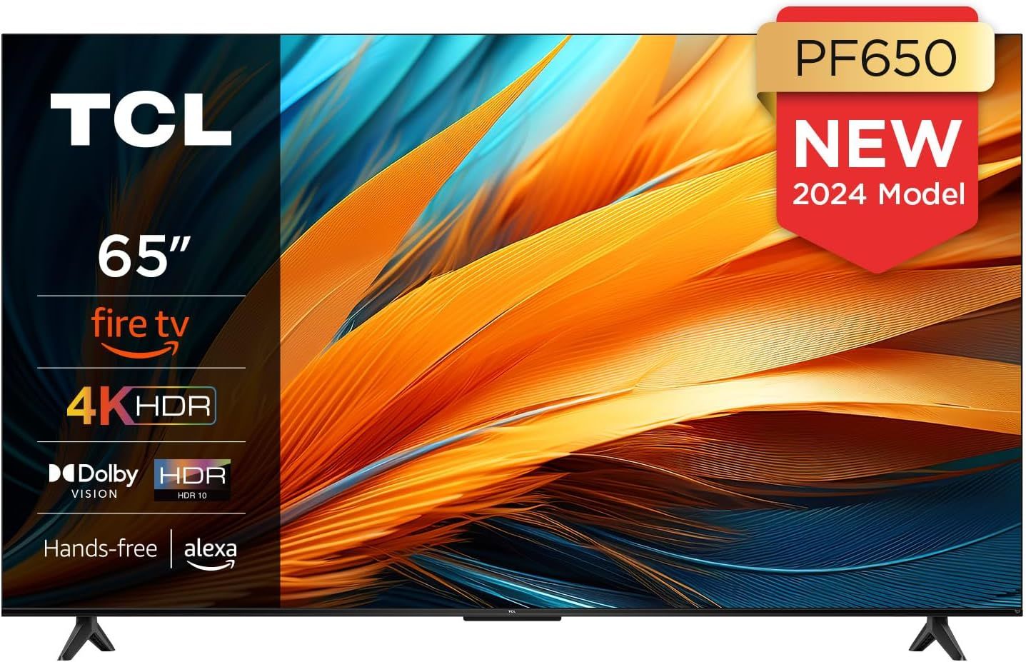 TCL 65PF650 65 Pouces 4K Ultra HD HDR TV Smart LED Fire TV Dolby Vision Dolby Atmos DTS HDR 10 Alexa intégré Airplay2 Miracast