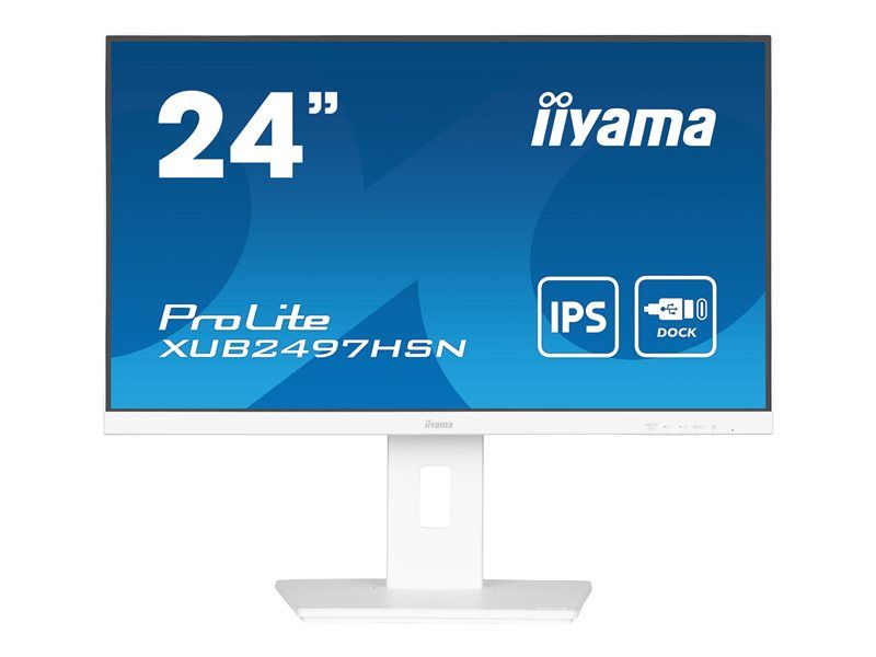 iiyama ProLite XUB2497HSN-W2 - Écran LED - 24 (23.8 visualisable) - 1920 x 1080 Full HD (1080p) @ 100 Hz - IPS - 300 cd/m² - 1300:1 - 1 ms - HDMI, DisplayPort, USB-C - haut-parleurs - mat...