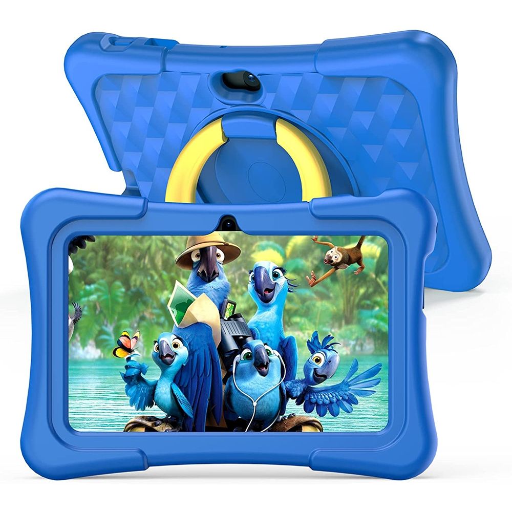 Tablette Enfant 7 Pouces Android 13 Antichoc Multilingue Avec Contrôle Parental + SD 256Go Bleu YONIS