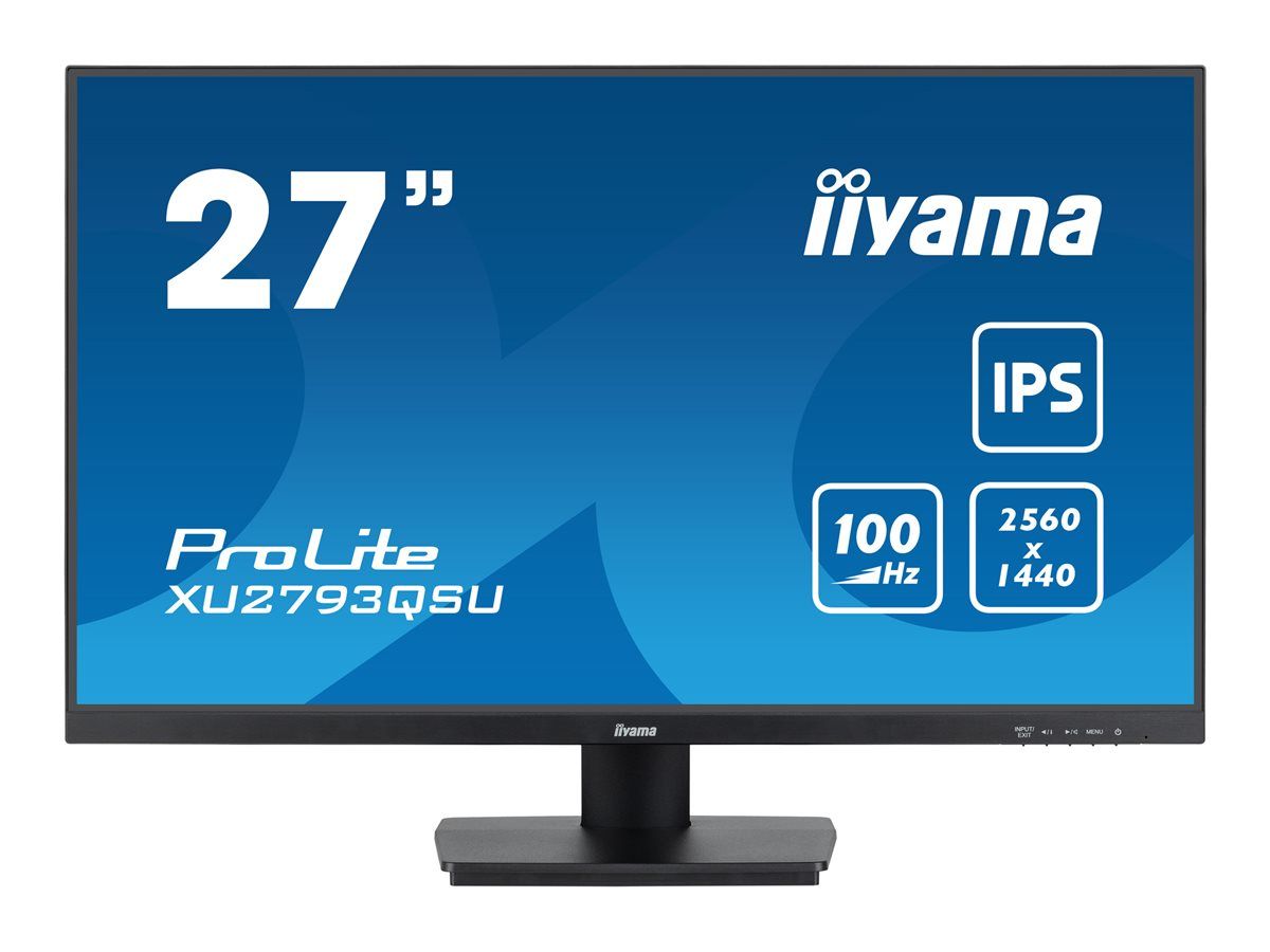 iiyama ProLite XU2793QSU-B7 - Écran LED - 27 - 2560 x 1440 QHD @ 100 Hz - IPS - 300 cd/m² - 1300:1 - 1 ms - HDMI, DisplayPort - haut-parleurs - noir, mat