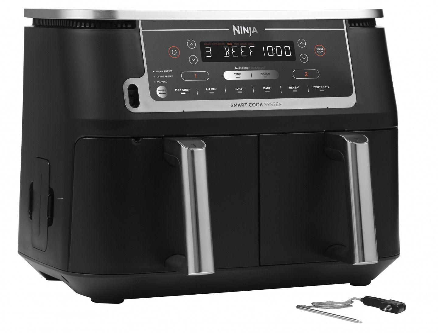 Friteuse sans huile Ninja Foodi MAX Dual Zone AF451EU avec système Smart Cook 2600 Watt Noir