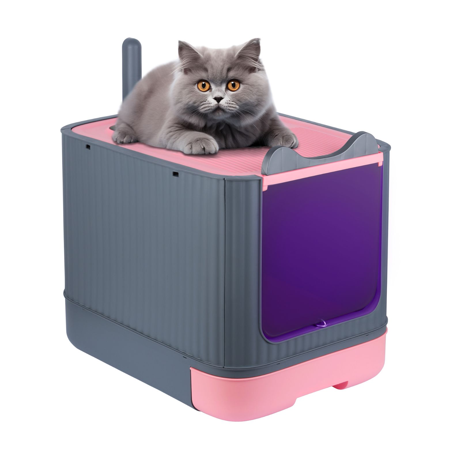 Bac Litiere Pour Chat, Pp Écologique, Stérilisation Complète, Arrêt Automatique En 120 Secondes, 44.5*36.5*34.5cm