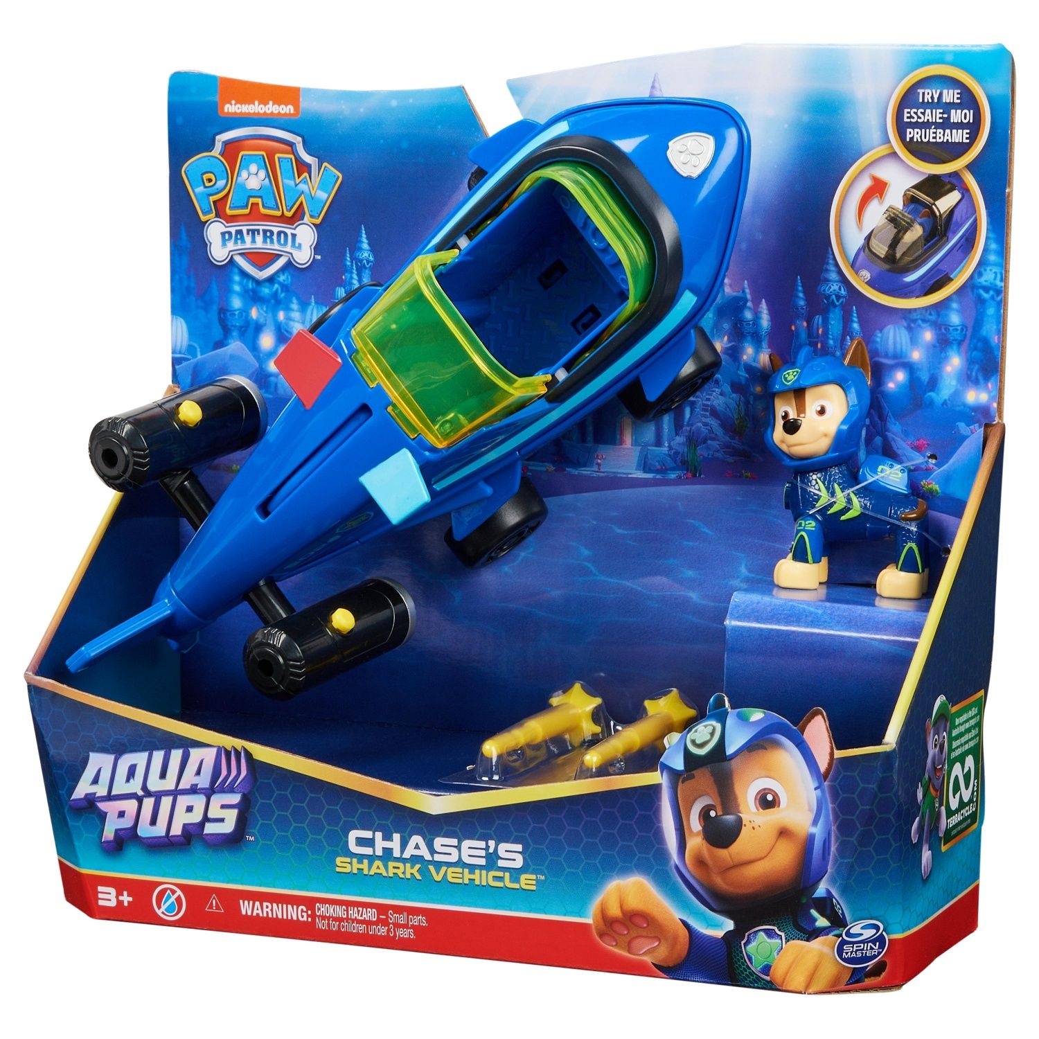 La Pat' Patrouille Vehicule + Figurine Chase Aqua Pups La Pat' Patrouille La Pat' Patrouille Vehicule + Figurine Chase Aqua Pups La Pat' Patrouille