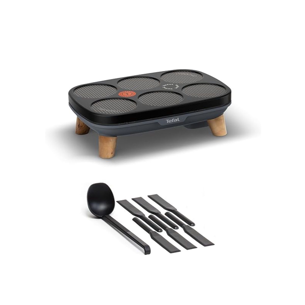 Tefal Crêpier Gourmet Crêpier électrique 6 empruntes Revêtement antiadhésif Rangement facile Thermo Spot PY901BF1 - vue 9