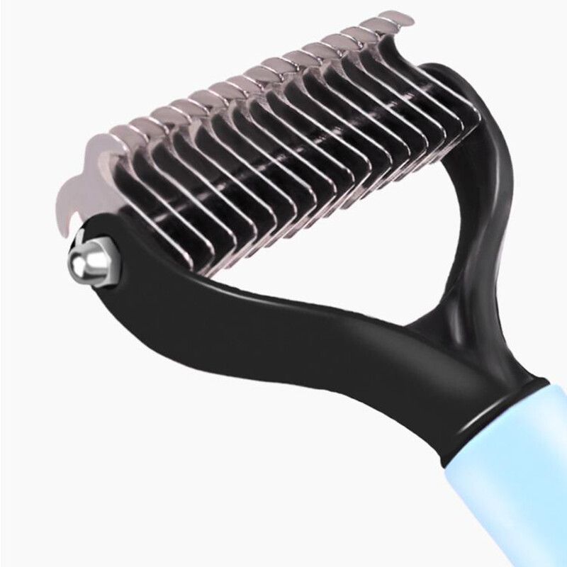 Peigne D'épilation Double Face Pour Chien,Meilleur Outil De Toilettage Pour Animaux De Compagnie,Utilisé Pour Enlever Les Tapis Et Les Enchevêtrements - Type Bleu-7.5cm
