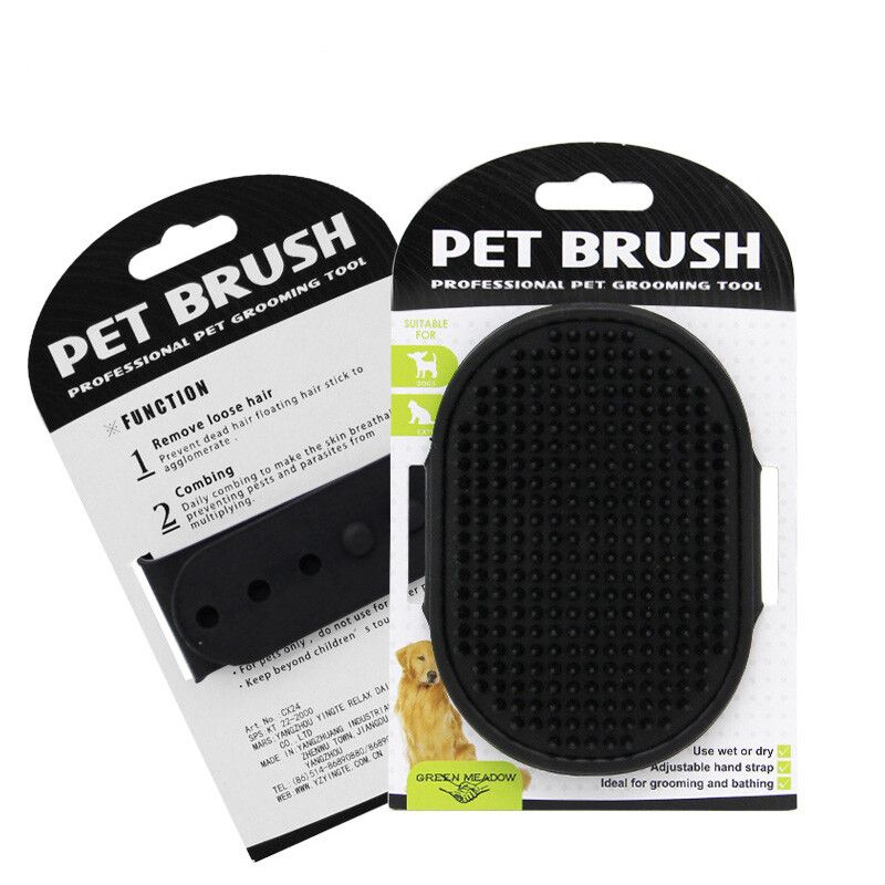 Brosse De Bain En Silicone Pour Chien Et Chat,1 Pièce,Peigne,Gant En Caoutchouc,Toilettage,Fourrure,Accessoire De Nettoyage - Type Black