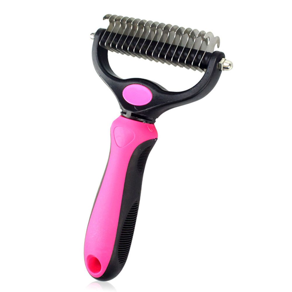 Outil De Démêlage À 2 Côtés Pour Chiens Et Chats,Brosse De Toilettage Pour Animaux De Compagnie,Double Face,Perte Et Démêlage Du Sous-Poil,Râteau D'épilation - Type Rose