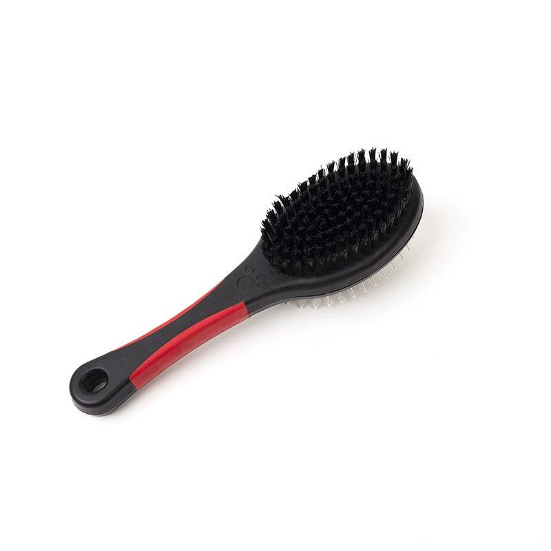 Peigne À Double Face Avec Manche En Plastique Pour Animaux De Compagnie,Brosse À Cheveux Longs,Massage Pour Chiot Et Chat,Brosse De Bain,Outils De Toilettage Pour Animau - Type Red Black-21.5x6.5cm
