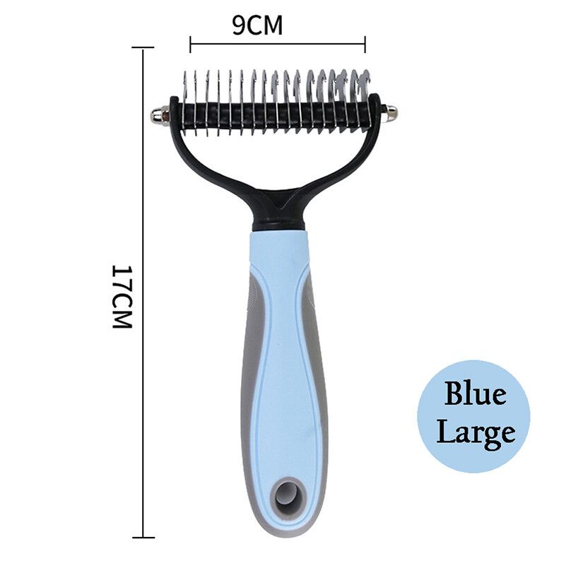 Coupe-N?ud De Fourrure Pour Animaux De Compagnie,Peigne Épilateur Pour Chien,Outils De Toilettage Pour Chat,Brosse Double Face,Nettoyant Pour Cheveux Longs Et Bouclés,Produits Pou - Type 507 Blue L