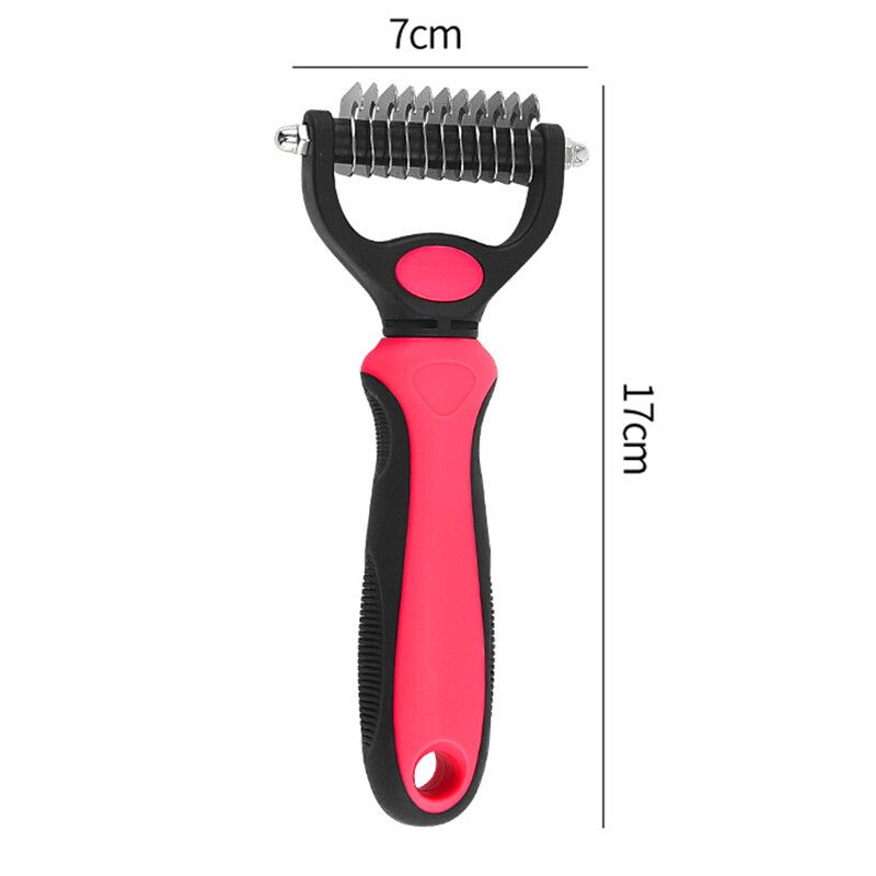Coupe-N?ud De Fourrure Pour Animaux De Compagnie,Peigne Épilateur Pour Chien,Outils De Toilettage Pour Chat,Brosse Double Face,Nettoyant Pour Cheveux Longs Et Bouclés,Produits Pour Ani - Type Red S
