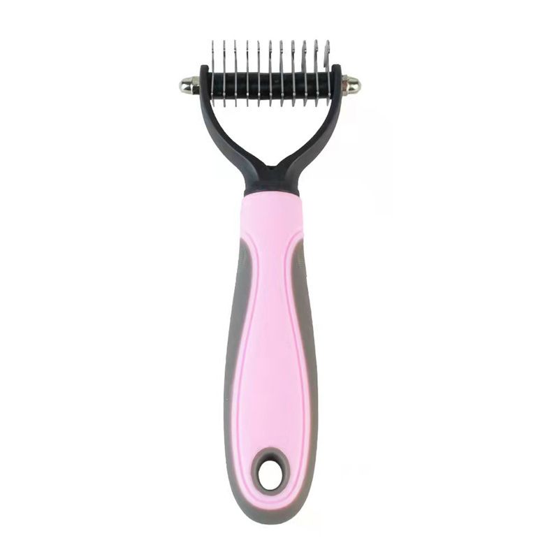 Brosse À Poils Pour Chien,Accessoire De Nettoyage Pour Animaux De Compagnie,Râteau Pour Chiot,Accessoire De Toilettage - Type Pink Small