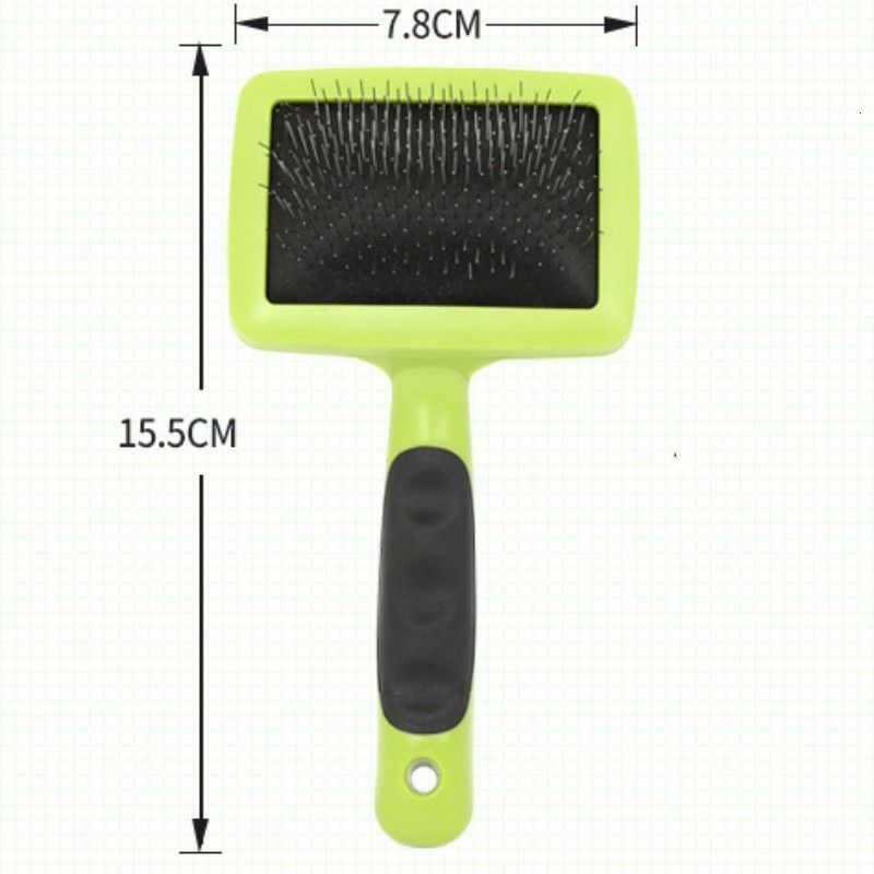 Brosse De Massage En Acier Inoxydable Pour Chiens Et Chats,Accessoire De Toilettage Pour Chiots Et Chatons,Élimine Les Poils D'animaux De Compagnie,Outil De Nettoyage À Poignée Soupl - Type Green S