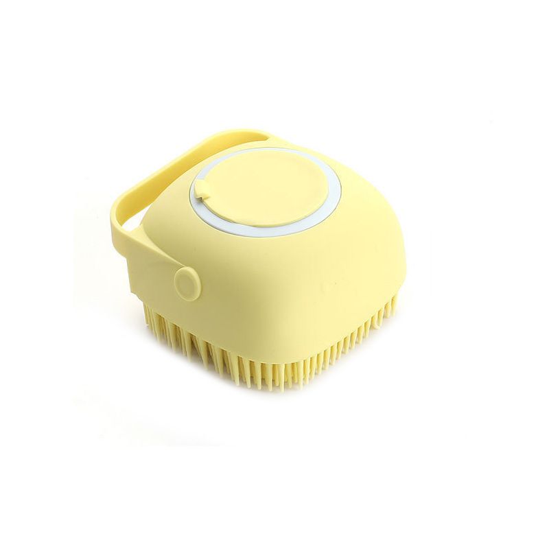 Brosse De Bain En Silicone Souple Pour Animaux De Compagnie,Masseur,Gel Douche,Outils De Nettoyage,Peigne,Chien,Chat,Livres,Fournitures De Toilettage - Type Yellow #D