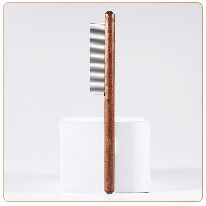 Brosse De Toilettage Pour Animaux De Compagnie Avec Manche En Bois,Peigne Pour Chat,Outils De Livres Pour Animaux De Compagnie,Épilateur Pour Chien,Massage,Acier Inoxydable - Type Dense Comb