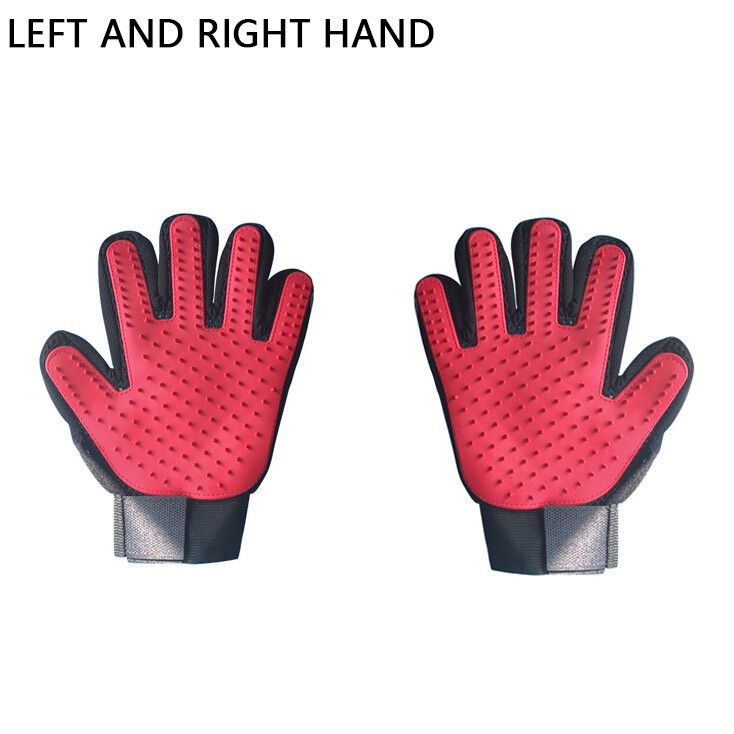 Gants De Toilettage Pour Animaux De Compagnie,Brosse À Cheveux Pour Chat Et Chien,Peigne Pour Chat,Bain,Dissolvant,Propre,Massage - Type Red 2pcs