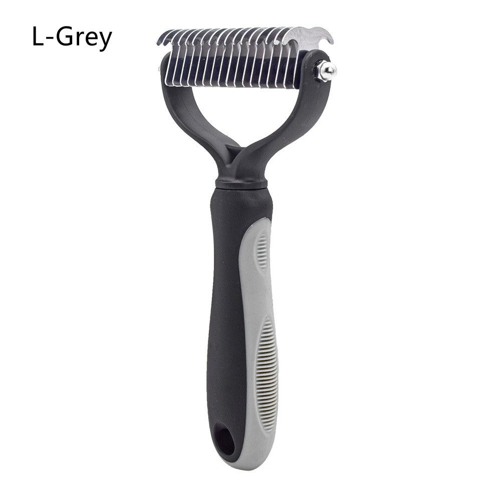 Coupe-N?ud De Fourrure Pour Animaux De Compagnie,Outils De Toilettage Pour Chien Et Chat,Peigne D'épilation En Acier Inoxydable,Brosse À Double Face,Produits Pour Animaux De Compagnie - Type Grey-L