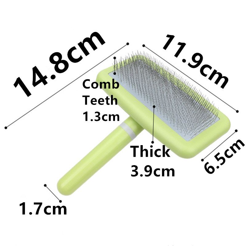 Brosse De Toilettage En Acier Inoxydable Pour Animaux De Compagnie,Peigne De Massage Pour Chien,Accessoire Pour Chat,Avec Ouverture De N?ud - Type Green L