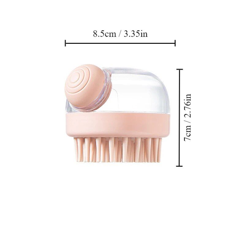 Brosse De Bain En Silicone Souple Pour Animaux De Compagnie Avec Distributeur De Shampoing,Massage Doux Pour Le Toilettage,Les Livres,La Fourrure Et Les Cheveux,1pc - Type Pink #B