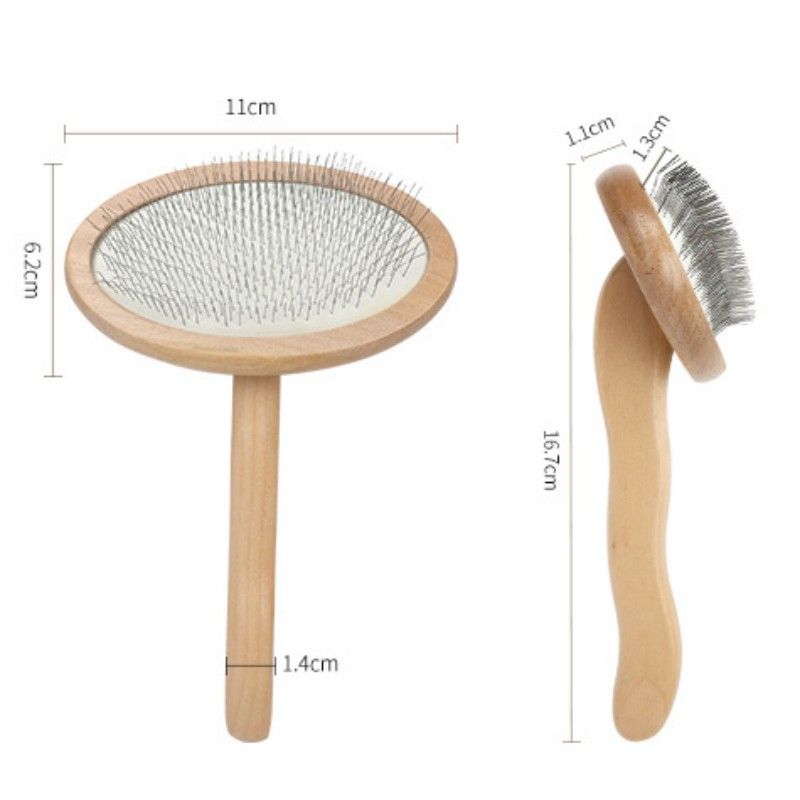 Brosse De Toilettage Pour Animaux De Compagnie Avec Manche En Bois,Peigne Pour Chien,Peigne À Manche Confortable Pour Chats,Ouverture Des N?uds,Épilateur Pour Chiens,Produits Pour Anim - Type Small