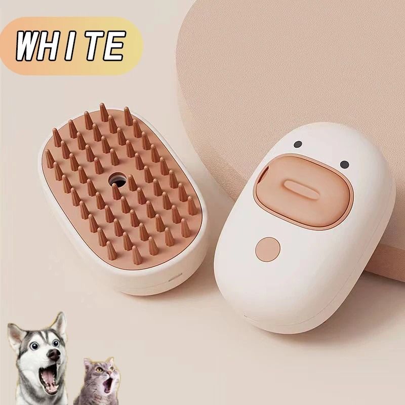 Brosse De Toilettage À Vapeur Rechargeable 3 En 1 Pour Chat Et Chien,Peignes De Énergie Pour Animaux De Compagnie - Type Duck-White