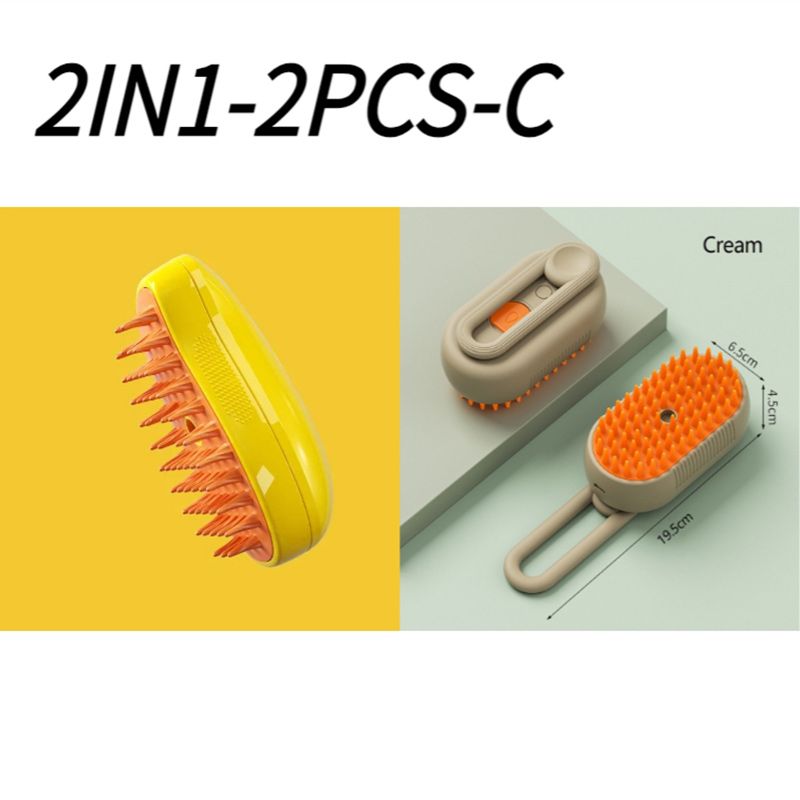 Brosse À Vapeur Électrique Pour Chat,Pulvérisation D'eau,Peigne Pour Animaux De Compagnie,Épilation En Silicone Souple,Bain,Poils,Fournitures De Toilettage,2024 - Type [2in1]-2pcs-C