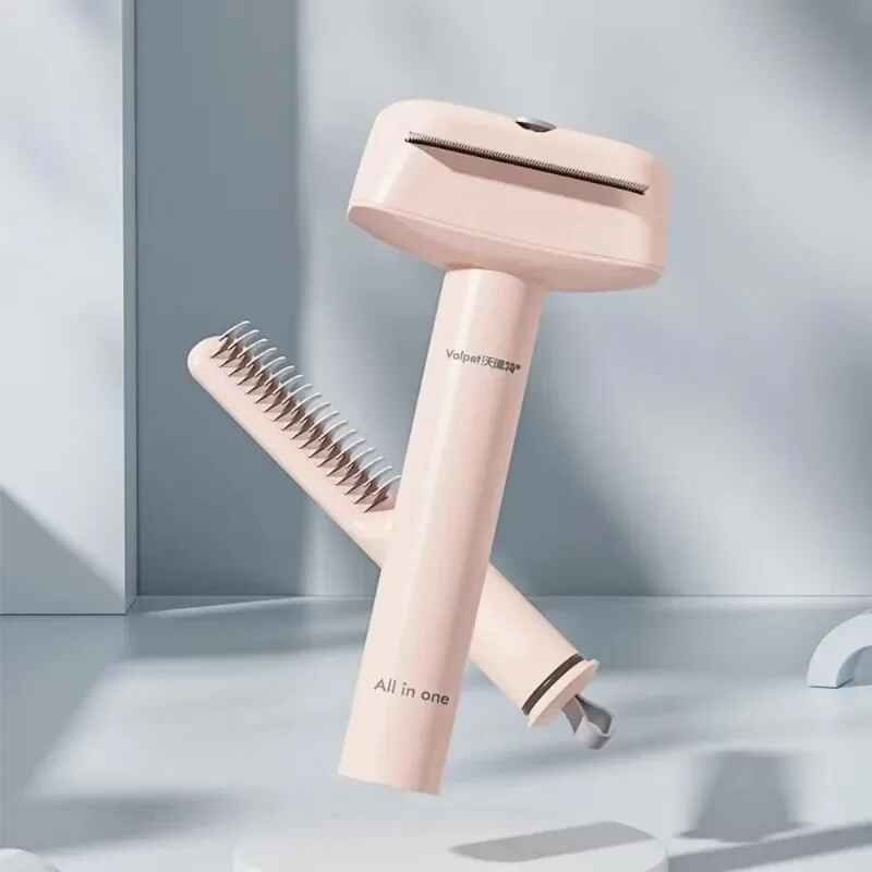 Brosse De Toilettage Pour Animaux De Compagnie,Peigne Pour Chien Et Chat,Élimine Doucement Le Sous-Poil,3 En 1 - Type Pink Comb