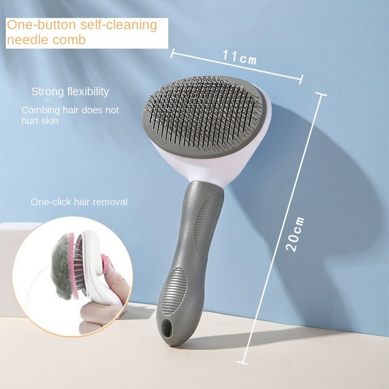 Brosse À Cheveux En Acier Inoxydable Pour Animaux De Compagnie,Peigne De Soins De Beauté Pour Chiens Et Chats,Accessoires De Toilettage Pour Animaux De Compagnie - Type Grey-1pcs