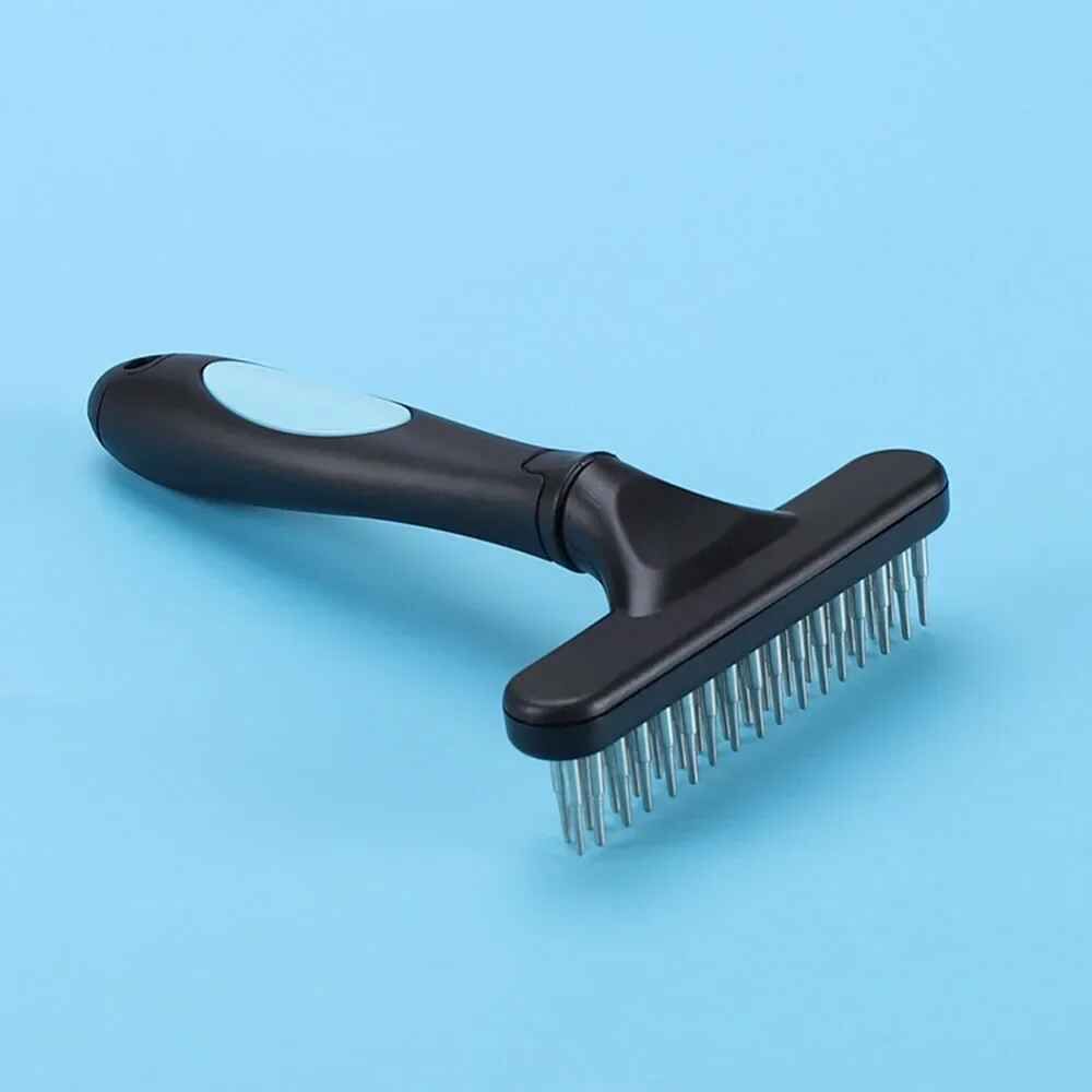 Brosse De Démêlage Pour Chien Et Chat,Peigne Sous-Manteau,Râteau À Poils Courts Et Longs,Avec Double Nucleopins - Type Blue-16x11cm