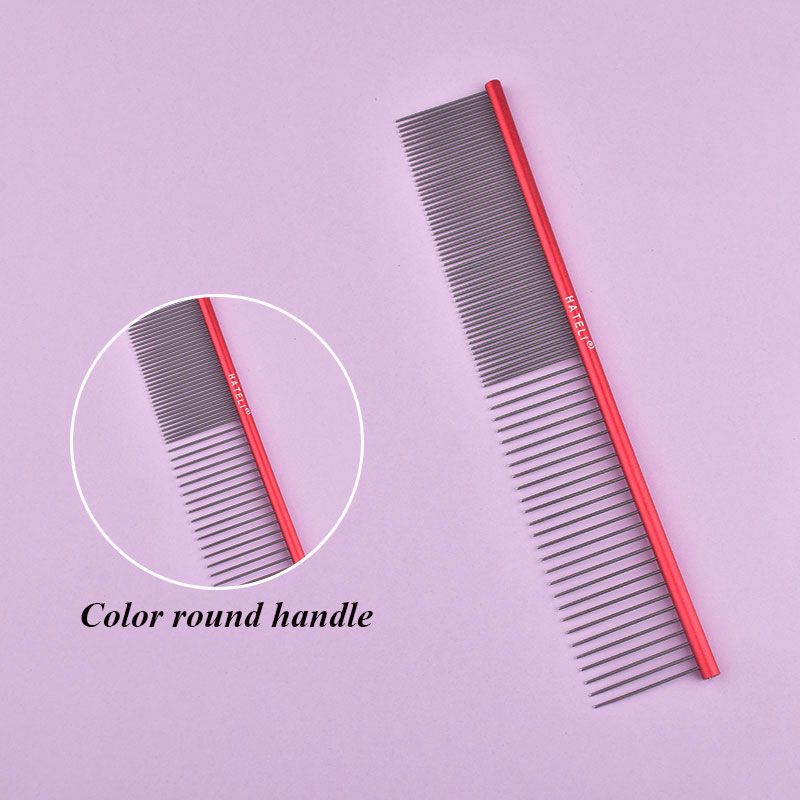 Peigne De Toilettage En Acier Inoxydable Pour Animaux De Compagnie,Longue Optique,Brosse D'épilation Des Poils Et De La Fourrure,16 Cm,19 Cm,22cm - Type Red-19cm