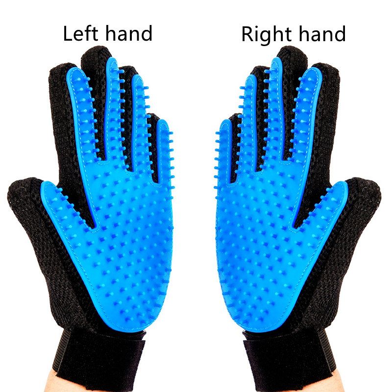 Brosse De Bain En Caoutchouc Pour Animaux De Compagnie,Jouets Pour Chiens,Protection De L'environnement,Gant En Silicone Pour Massage Des Animaux De Compagnie Pour Chien - Type Light Blue-Left Hand