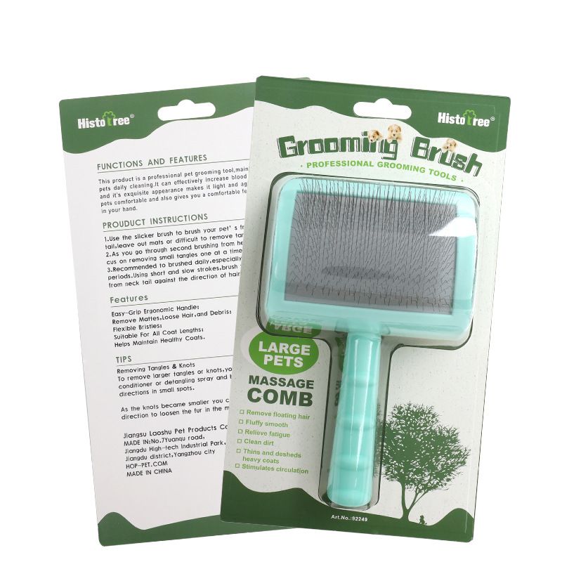 Peigne De Toilettage Pour Animaux De Compagnie,Brosse Pour Enlever Les Poils,Outil De Massage Slunicef,Fournitures Pour Grands Chiens Et Chats,Accessoires Pour Animaux De Compa - Type Light Green L
