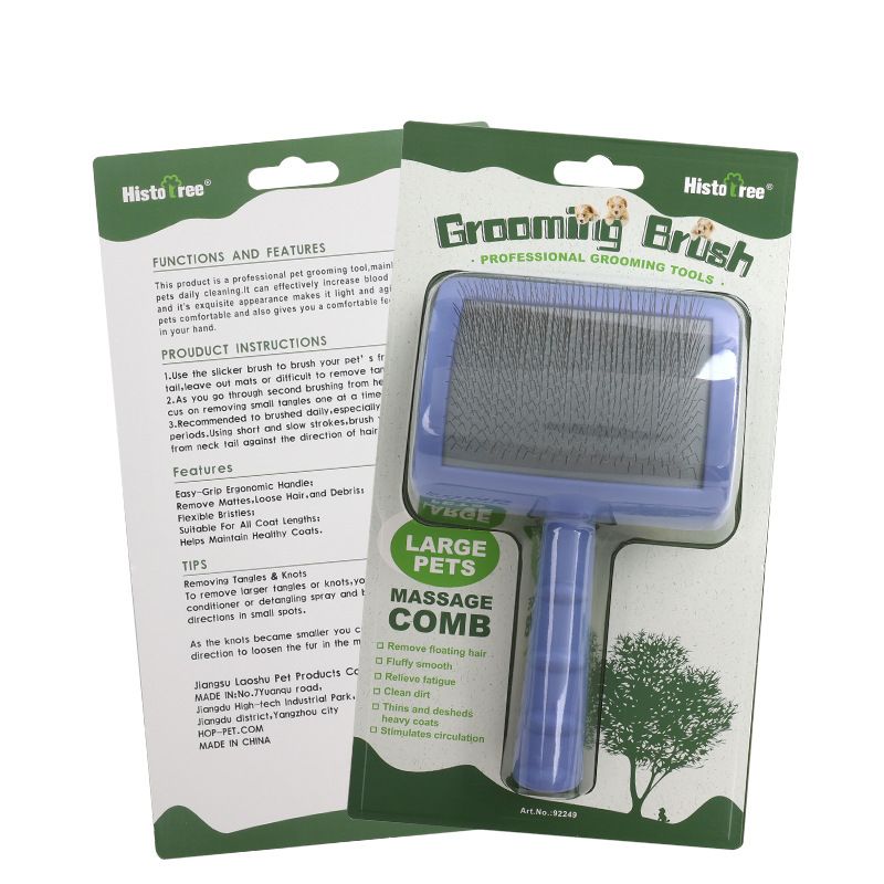 Peigne De Toilettage Pour Animaux De Compagnie,Brosse Pour Enlever Les Poils,Outil De Massage Slunicef,Fournitures Pour Grands Chiens Et Chats,Accessoires Pour Animaux De Compag - Type Light Blue L