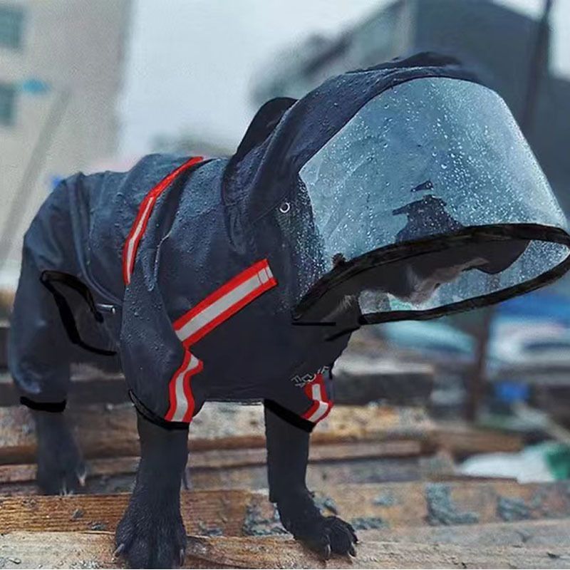 Imperméable Imperméable Pour Chien Avec Combinaison À Capuche Transparente,Vêtements Pour Chats,Costume De Veste - Type Black-S