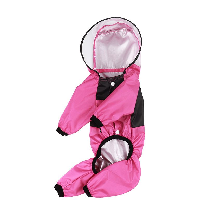 Imperméable Imperméable Léger Pour Chien,Poncho Transparent,Vêtements Pour Animaux De Compagnie,Costume De Chien,Degré D'eau À Capuche Tout Compris,Toutes Saisons - Type Pink-2.5-3.5kg