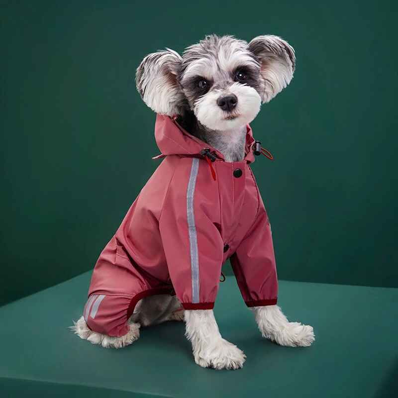 Imperméable En Pu Imperméable Pour Animaux De Compagnie Avec Capuche,Vêtements Pour Chiens De Petite Et Moyenne Taille,Veste Pour Chats,Sweat À Capuche Chihuahua,Tenues De Combinaiso - Type Rouge-S